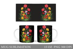 Flowers Mug Sublimation. Summer Mug Design Product Image 1