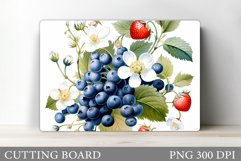 Berries Cutting Board. Flowers Kitchen Cutting Board Product Image 1