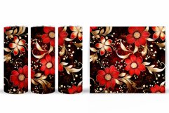Gold Flowers Tumbler. Shimmer Flowers Tumbler Sublimation Product Image 2
