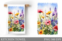 Wildflowers Kitchen Towel. Flowers Kitchen Towel Product Image 1