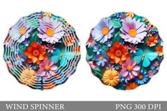 3D Flowers Wind Spinner. 3D Butterfly Wind Spinner Design Product Image 1