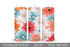 Flowers Tumbler Design. Summer Tumbler Sublimation Product Image 1