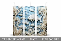 3D Fish Tumbler Wrap Sublimation. Fish Tumbler Wrap Design Product Image 1