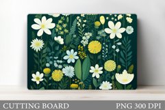 Flowers Cutting Board. Kitchen Cutting Board Template Product Image 1