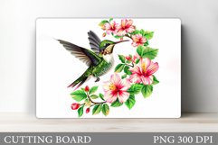 Hummingbird Cutting Board. Flowers Kitchen Cutting Board Product Image 1