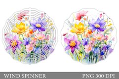 Wildflowers Wind Spinner. Floral Wind Spinner Template Product Image 1
