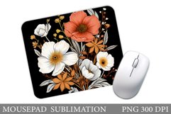 Flowers Mouse Pad Sublimation. Summer Mouse Pad Design Product Image 1