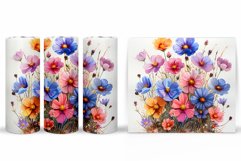 Flowers Tumbler Wrap Design. Sublimation Tumbler Flowers Product Image 2
