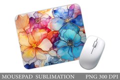 Flowers Mouse Pad Sublimation. Flowers Mouse Pad Design Product Image 1