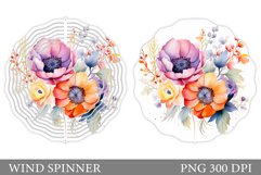 Wildflowers Wind Spinner. Floral Wind Spinner Sublimation Product Image 1