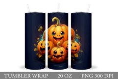 Cute Pumpkin Tumbler Wrap. Halloween Pumpkin Tumbler Design Product Image 1