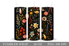 Flowers Tumbler Design. Flowers Tumbler Wrap Sublimation Product Image 1