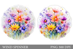 Wildflowers Wind Spinner. Flowers Wind Spinner Sublimation Product Image 1