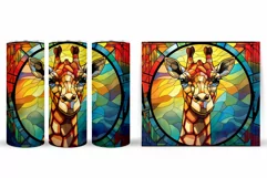 Giraffe Tumbler Design. Stained Glass Giraffe Tumbler Wrap Product Image 2
