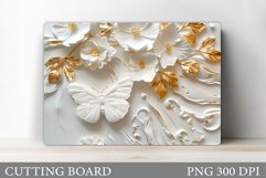 Butterfly Cutting Board. Flowers Cutting Board Sublimation Product Image 1