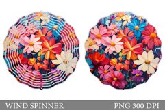 Flowers Wind Spinner Sublimation. Flowers Spinner Design Product Image 1