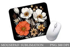 Flowers Mouse Pad Sublimation. Flowers Mouse Pad Design Product Image 1
