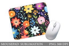 Wildflowers Mouse Pad Sublimation. Flowers Mouse Pad Design Product Image 1