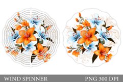 Flowers Wind Spinner Sublimation. Summer Wind Spinner Design Product Image 1