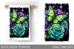 Roses Kitchen Towel. Butterfly Kitchen Towel Design Product Image 1