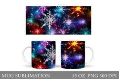 Shimmer Snowflakes Mug. Snowflakes Mug Sublimation Product Image 1