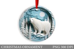 Polar Bear Christmas Ornament. Winter Christmas Ornament Product Image 1