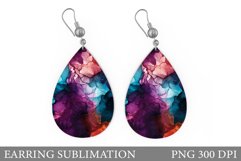 Abstract Earring Sublimation. Abstract Teardrop Earring Product Image 1