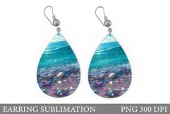 Sea Earring Design. Seashell Earring Sublimation Product Image 1