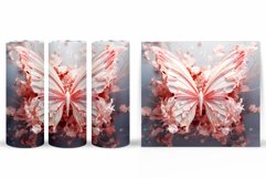 3D Butterfly Tumbler Sublimation. Flowers Tumbler Design Product Image 2