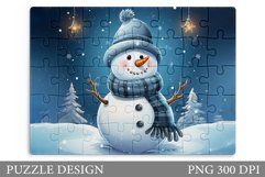 Cute Snowman Puzzle. 3D Snowman Puzzle Sublimation Product Image 1