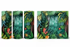 3D Tropical Tumbler Design. Tropical Flowers Tumbler Product Image 2