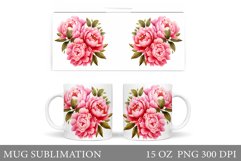 Peony Mug Design. Summer Mug Sublimation Product Image 1