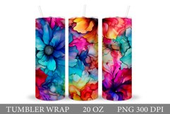 Flowers Tumbler Wrap Design. Sublimation Tumbler Flowers Product Image 1