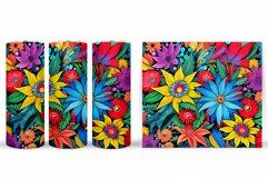 Floral Tumbler Wrap. Flowers Tumbler Sublimation Product Image 2