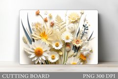 3D Flowers Cutting Board. Daisy Flowers Cutting Board Design Product Image 1