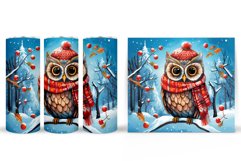 Winter Owl Tumbler Sublimation. Cute Owl Tumbler Design Product Image 2