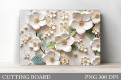 3D Flowers Cutting Board. Kitchen Cutting Board Sublimation Product Image 1