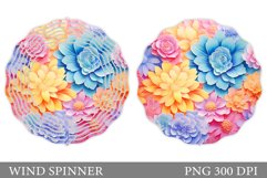 Flowers Wind Spinner Sublimation. Floral Wind Spinner Design Product Image 1