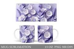 3D Flowers Mug Wrap Design. Flowers Mug Wrap Template Product Image 1