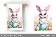 Bunny Kitchen Towel Design. Easter Bunny Kitchen Towel Product Image 1