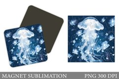 Jellyfish Magnet Sublimation. Flowers Magnet Design Product Image 1