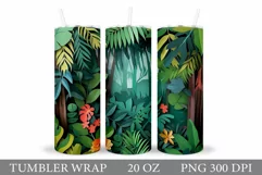 3D Tropical Tumbler Design. Tropical Flowers Tumbler Product Image 1