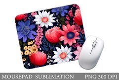 Flowers Mouse Pad Sublimation. Wildflowers Mouse Pad Design Product Image 1