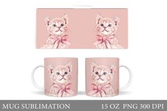 Cute Cat Mug Design. Cat Mug Sublimation Product Image 1