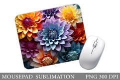Flowers Mouse Pad Sublimation. 3D Flowers Mouse Pad Design Product Image 1