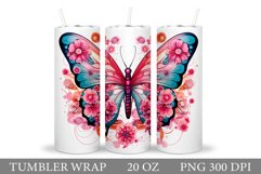 Butterfly Tumbler Sublimation. Butterfly Tumbler Design Product Image 1