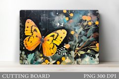 Butterfly Cutting Board. Flowers Cutting Board Sublimation Product Image 1