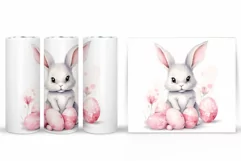 Easter Bunny Tumbler Design. Easter Tumbler Sublimation Product Image 2