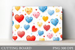 Colorful Hearts Cutting Board. Valentines Cutting Board Product Image 1