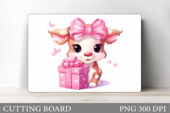 Cute Cow Cutting Board. Valentine Cutting Board Sublimation Product Image 1